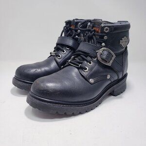 Harley Davidson Black Motorcycle Boots Faded Glory 81024 Women's Size 9